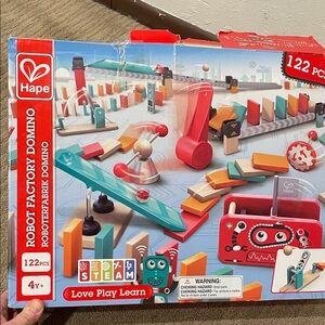 Complete Hape Robot Factory Domino Set